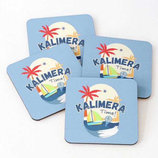 Item preview, Kalimera Time – Greek Summer Sailboat & Palm Tree Design designed and sold by Olive&Om.