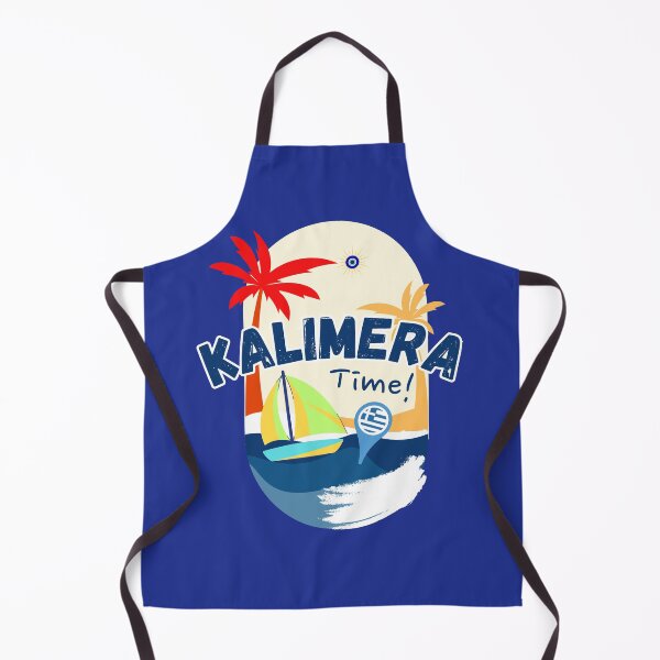 Item preview, Kalimera Time – Greek Summer Sailboat & Palm Tree Design designed and sold by Olive&Om.