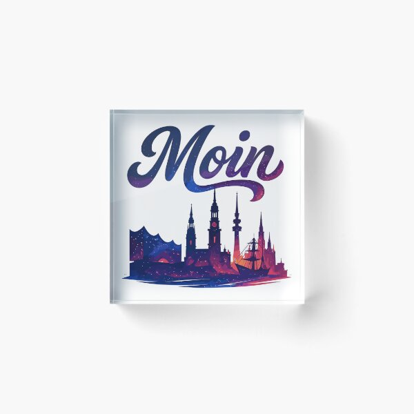 Item preview, Hamburg Moin city silhouette galactic gift designed and sold by Pineapple-Tree.