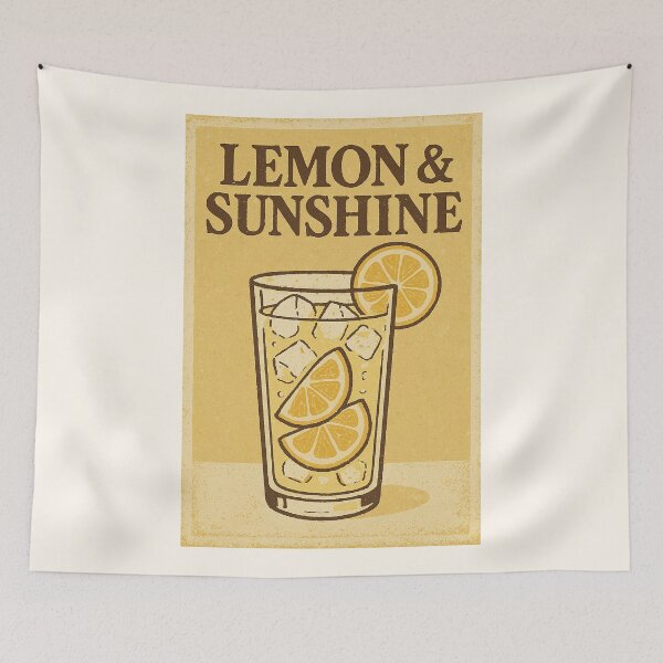 Item preview, Lemon & Sunshine — Vintage Lemonade Glass Retro Poster Illustration designed and sold by HoopeStylee.