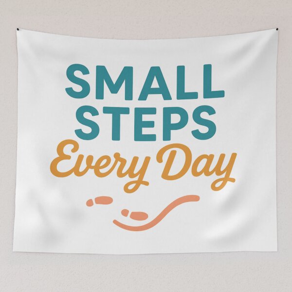 Item preview, Small Steps Every Day – Motivational Hand-Lettered Design designed and sold by Fine-One-Art.