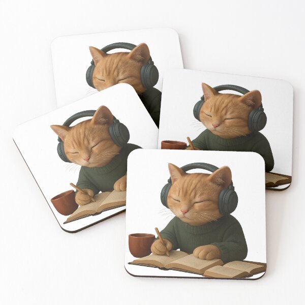 Item preview, Lo-Fi Cat Study Session – Cozy Anime-Inspired Artwork designed and sold by Divakar Fashion.