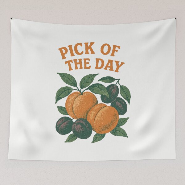 Item preview, Pick of the Day — Vintage Peaches & Plums Farmers Market Illustration designed and sold by HoopeStylee.
