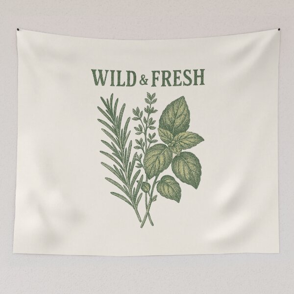 Item preview, Wild & Fresh — Vintage Herb Bouquet Retro Illustration designed and sold by HoopeStylee.