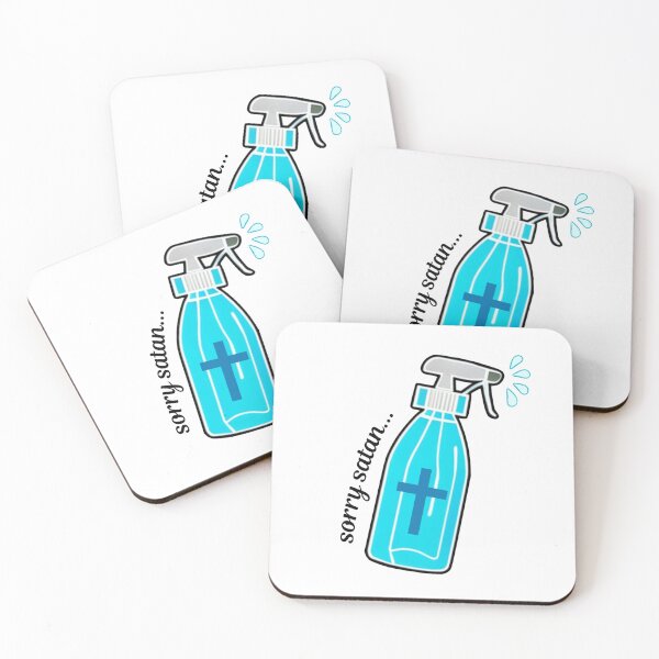 Item preview, Sorry Satan - Holy Water Spray Bottle Funny Christian Meme designed and sold by Heavenly-Cloudz.