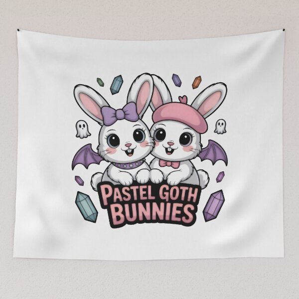 Item preview, Pastel Goth Bat-Winged Bunny Duo designed and sold by Zanigold.