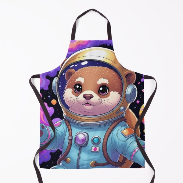 Artikelvorschau, Space Otter – Niedlicher Astronautenotter in der Galaxie T-Shirt entworfen und verkauft von Almond Paper Co. .