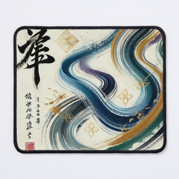 Item preview, “Color Flow in Harmony – Zen Brushstrokes & Golden Ornaments” designed and sold by Zenlines by Ralf Gradl.