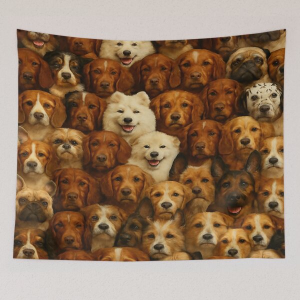 Item preview, Seamless Dog Face Collage – Realistic Breed Portraits designed and sold by nigejohn.