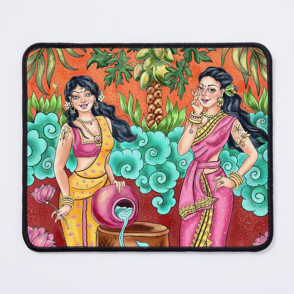 Item preview, Two Indian Village Women Illustration – Water Tales designed and sold by katyasuresh.