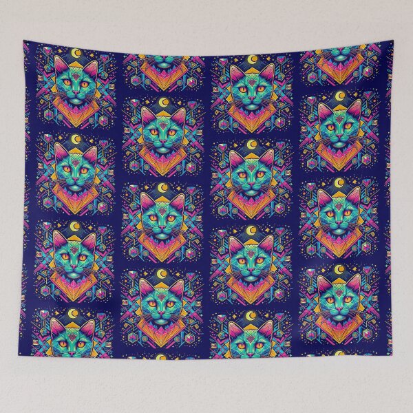 Item preview, Colorful mystic cat designed and sold by Dogandesighn.