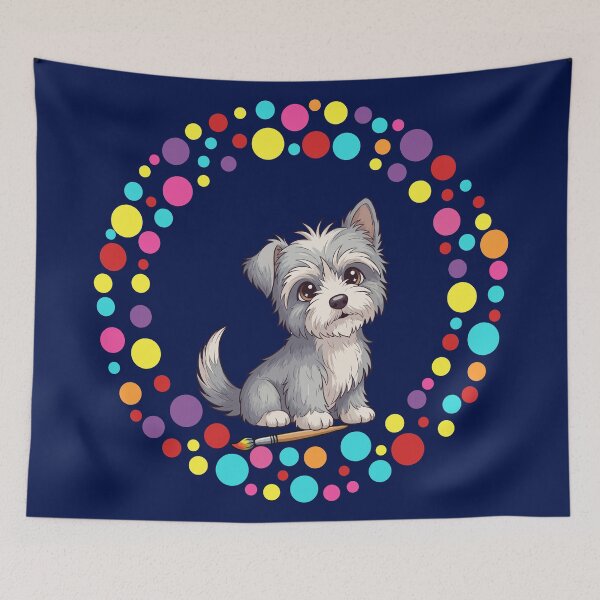 Item preview, Celebrate Dot Day with My Skye Terrier | Colorful Dog Art designed and sold by The Real Life Symphony.