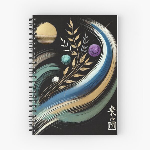 Item preview, “Cosmic Harmony – Zen Brushstrokes & Golden Leaves” designed and sold by Zenlines by Ralf Gradl.