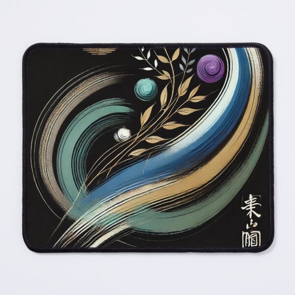 Item preview, “Cosmic Harmony – Zen Brushstrokes & Golden Leaves” designed and sold by Zenlines by Ralf Gradl.