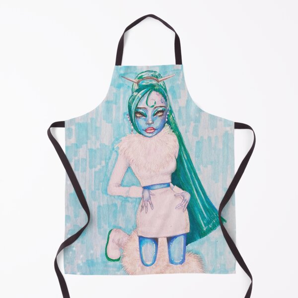 Item preview, Futuristic Blue Alien Girl Fashion Illustration – Cyber Aesthetic Art Print designed and sold by Heavenly-Cloudz.