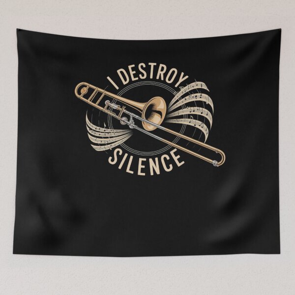 Item preview,  I Destroy Silence Funny Trombonist  designed and sold by NightWisdom.