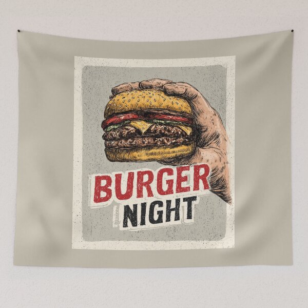 Artikelvorschau, Burger-Nacht entworfen und verkauft von StudioRedKoala.