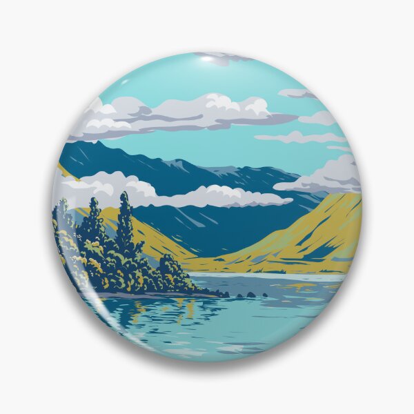 Item preview, Wilson Bay Reserve in Queenstown Otago New Zealand WPA Poster Art designed and sold by patrimonio.