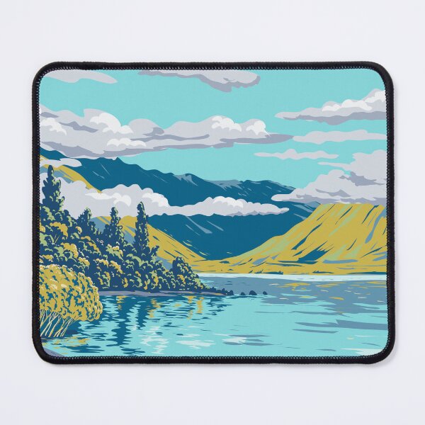 Item preview, Wilson Bay Reserve in Queenstown Otago New Zealand WPA Poster Art designed and sold by patrimonio.