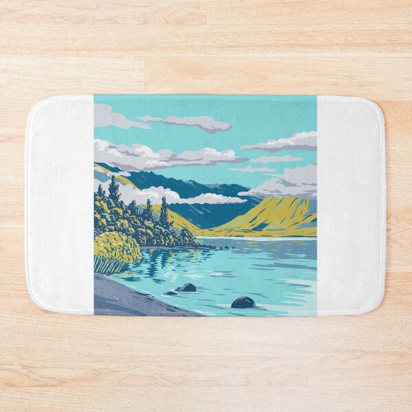 Item preview, Wilson Bay Reserve in Queenstown Otago New Zealand WPA Poster Art designed and sold by patrimonio.