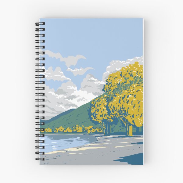 Item preview, Wilson Bay Reserve in Queenstown Otago New Zealand WPA Poster Art designed and sold by patrimonio.