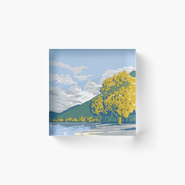 Item preview, Wilson Bay Reserve in Queenstown Otago New Zealand WPA Poster Art designed and sold by patrimonio.
