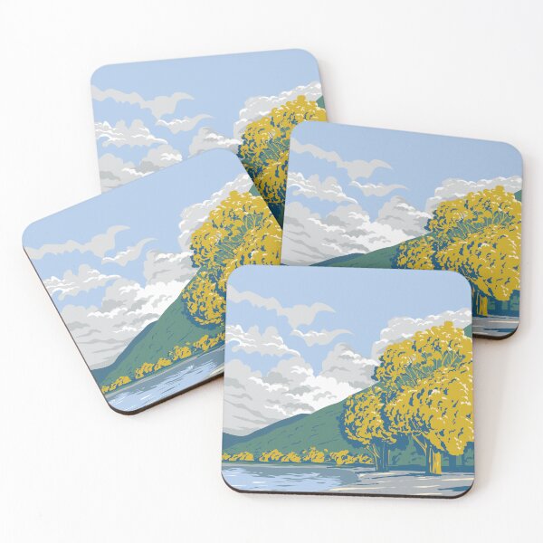 Item preview, Wilson Bay Reserve in Queenstown Otago New Zealand WPA Poster Art designed and sold by patrimonio.
