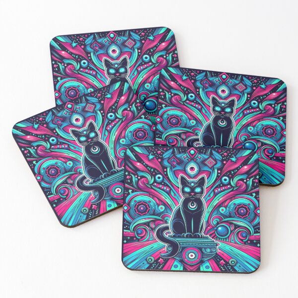 Item preview, Colorful cute mystic cat designed and sold by Dogandesighn.