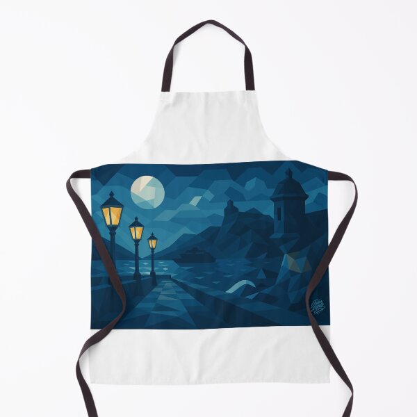 Item preview, Old San Juan Moonlight – Geometric Nightscape designed and sold by BoricuaRebelde.