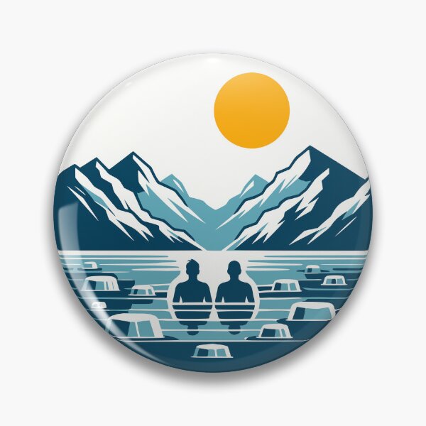 Item preview, Ice bathing in the Alps at sunrise mountain sports cold inner strength designed and sold by Bouldershop.