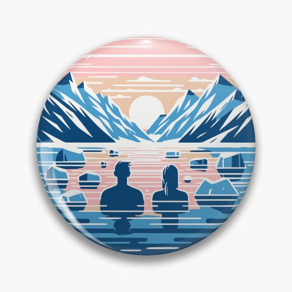Item preview, Ice bathing in the mountains at sunrise Couple cold training designed and sold by Bouldershop.