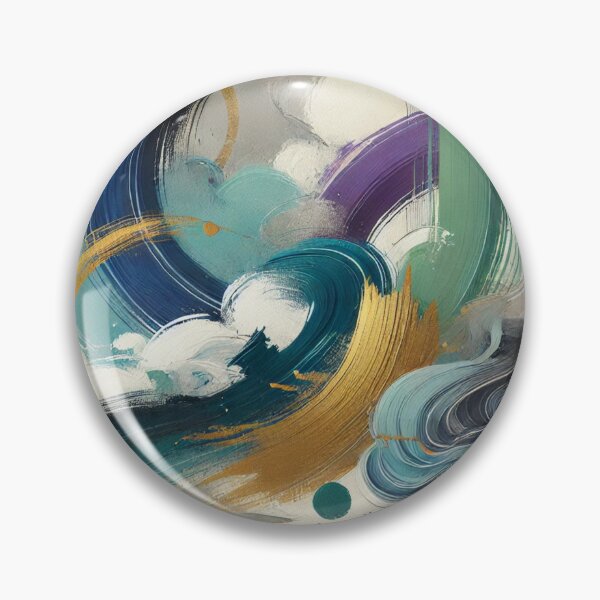 Item preview, “Cosmic Color Flow – Zen Brushstrokes in Turquoise & Gold” designed and sold by Zenlines by Ralf Gradl.