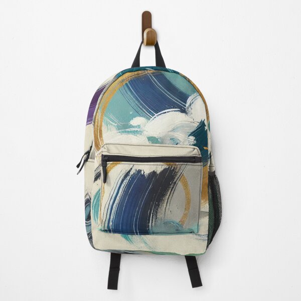 Item preview, “Cosmic Color Flow – Zen Brushstrokes in Turquoise & Gold” designed and sold by Zenlines by Ralf Gradl.