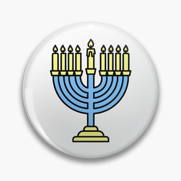 Item preview, Hanukkah Menorah with Nine Lit Candles - Jewish Festival of Lights Symbol Illustration. designed and sold by NayemArts.