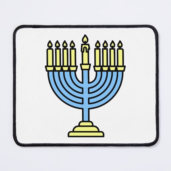 Item preview, Hanukkah Menorah with Nine Lit Candles - Jewish Festival of Lights Symbol Illustration. designed and sold by NayemArts.