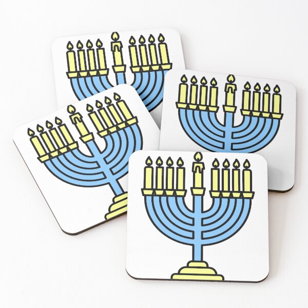 Item preview, Hanukkah Menorah with Nine Lit Candles - Jewish Festival of Lights Symbol Illustration. designed and sold by NayemArts.