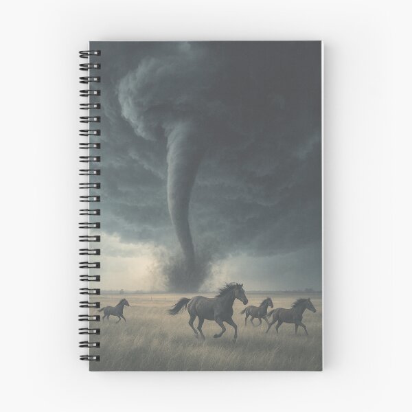 Item preview, Dark Tornado Chase, Horses Running from the Storm designed and sold by bytefulbloom.
