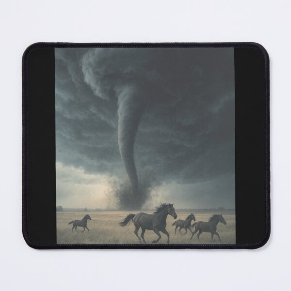 Item preview, Dark Tornado Chase, Horses Running from the Storm designed and sold by bytefulbloom.