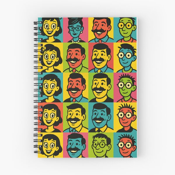 Item preview, Pop Art Retro Cartoon Faces designed and sold by weirdfishes123.