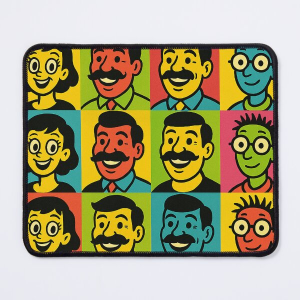 Item preview, Pop Art Retro Cartoon Faces designed and sold by weirdfishes123.