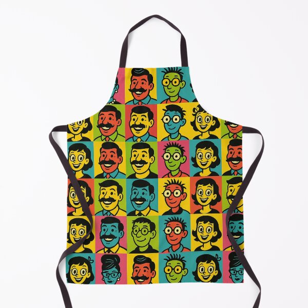 Item preview, Pop Art Retro Cartoon Faces designed and sold by weirdfishes123.
