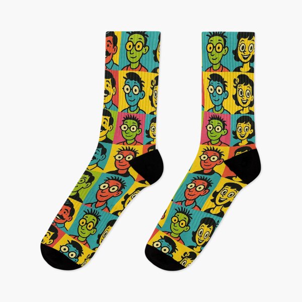 Item preview, Pop Art Retro Cartoon Faces designed and sold by weirdfishes123.
