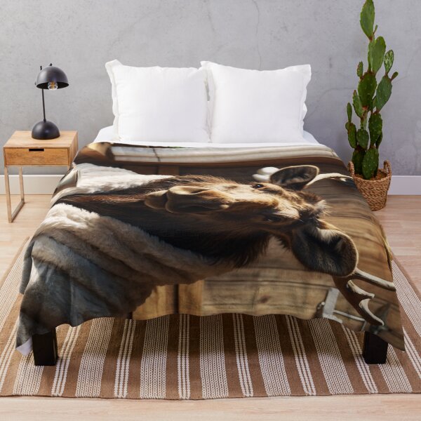 Item preview, Cozy Moose with Coffee Mug in Rustic Cabin designed and sold by vk09.