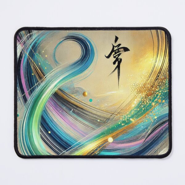 Item preview, “Dream of Light – Zen Brushstrokes in Blue, Green & Gold” designed and sold by Zenlines by Ralf Gradl.