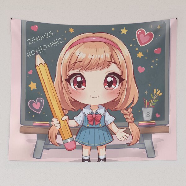Item preview, Teacher Girl with Big Pencil – Cute School Anime designed and sold by CheriTanya.