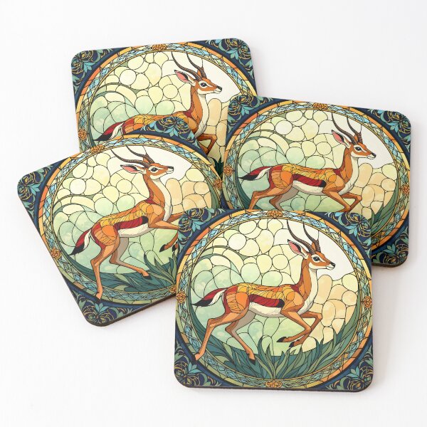 Artikelvorschau, Buntglas-Gazelle entworfen und verkauft von ChanceTwoArt.