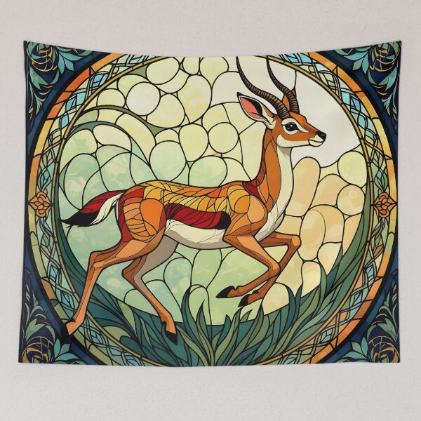 Artikelvorschau, Buntglas-Gazelle entworfen und verkauft von ChanceTwoArt.