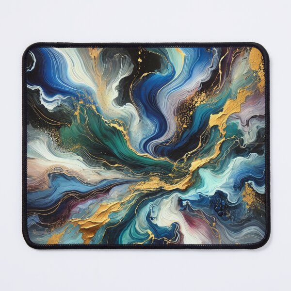 Item preview, “Cosmic Flood – Abstract Color Streams with Gold Accents” designed and sold by Zenlines by Ralf Gradl.