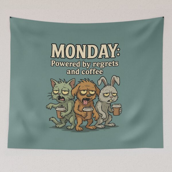 Item preview, Monday Mood – Powered by Regrets and Coffee designed and sold by EfraimFunArt.