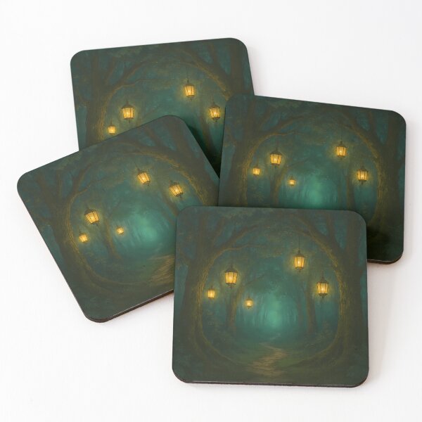 Item preview, Enchanted Forest Path with Glowing Lanterns – Mystical Night Scene designed and sold by Psycho-Crazy.